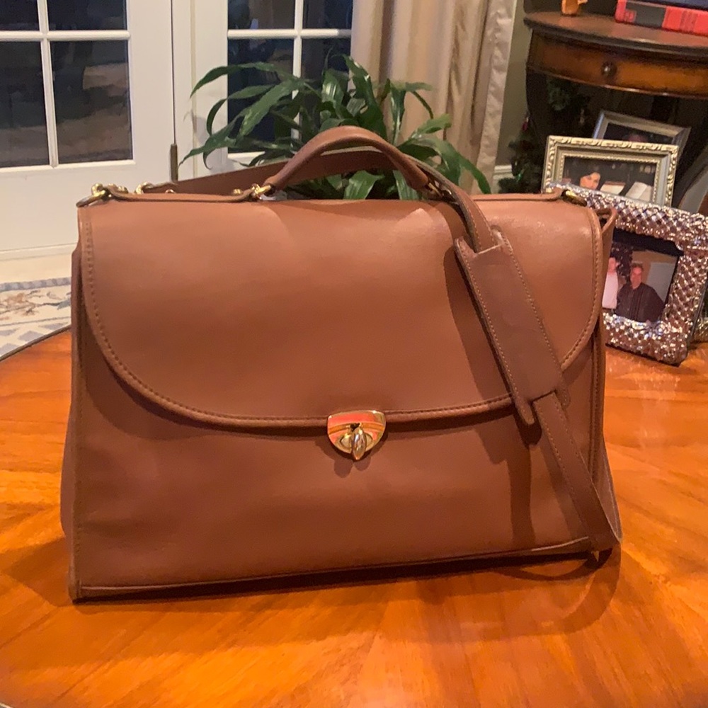 Jack Georges soft leather brown briefcase